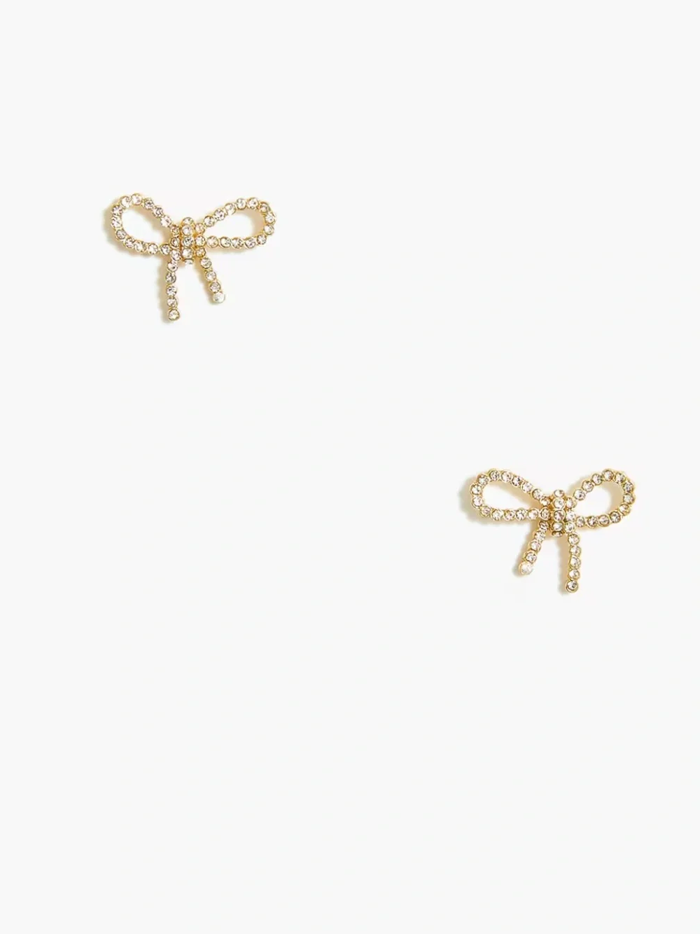 Jcrew Crystal bow stud earrings - Gold - NWT